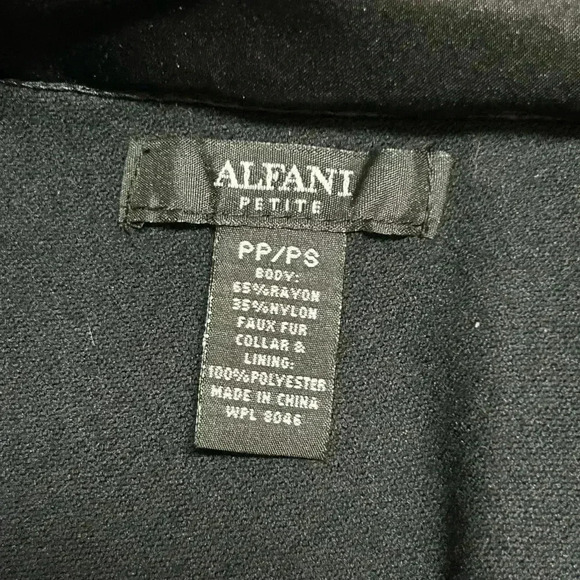 Alfani Petite Faux Fur Collar Poncho Sweater - Picture 4 of 4